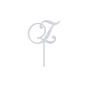 This elegant 'Z' monogram cake topper features a swirl script design and is crafted from high-quality aluminum. With its natural aluminum finish, it adds a sophisticated touch to any cake, making it ideal for weddings, birthdays, and other special events. Measuring 7.5 inches in width and 11 inches in height, it is both durable and visually appealing.